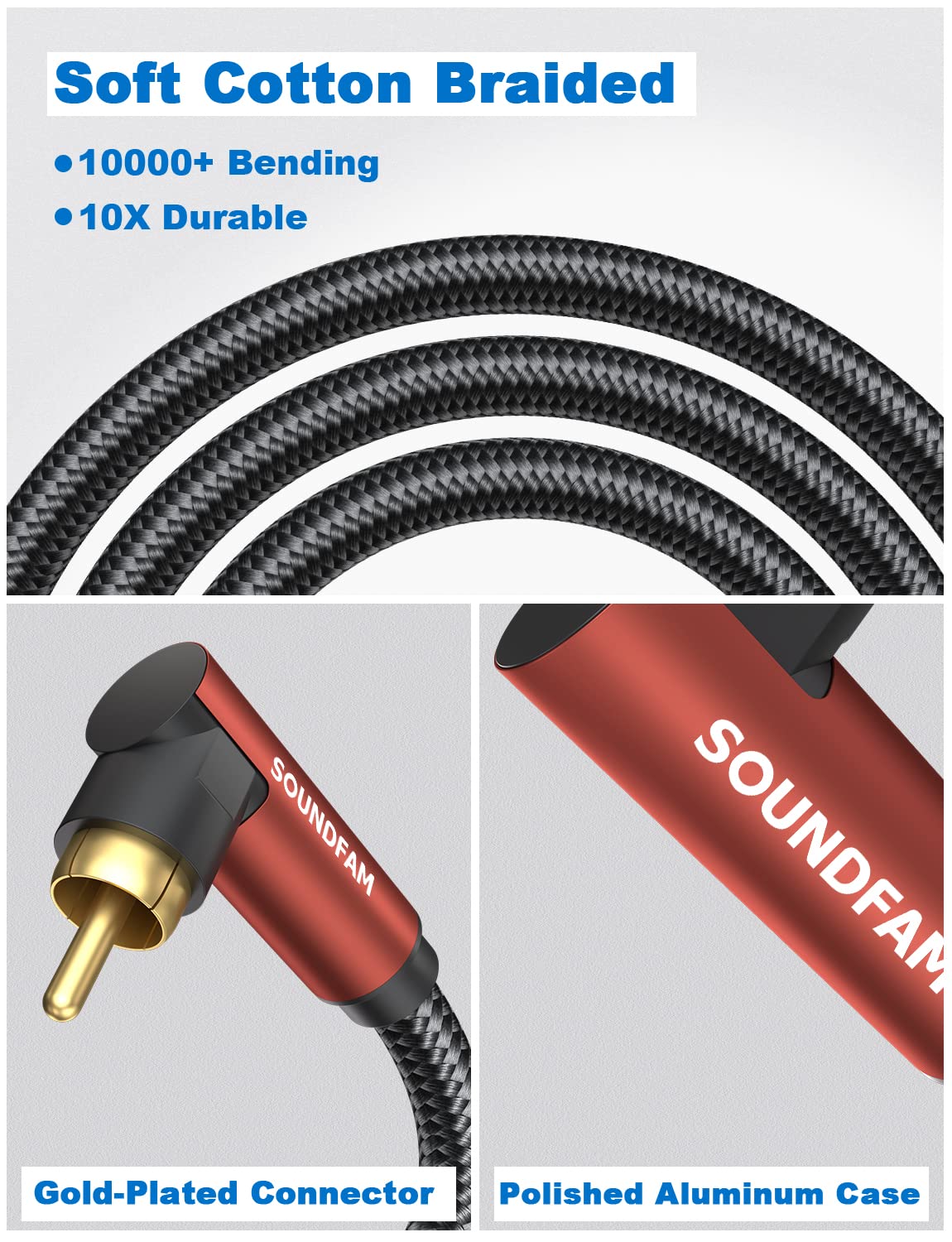 SOUNDFAM braided jacket with PVC outer shell resists wear