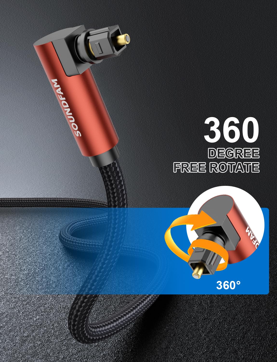 Soundfam cotton-braid optical cable showcases durability