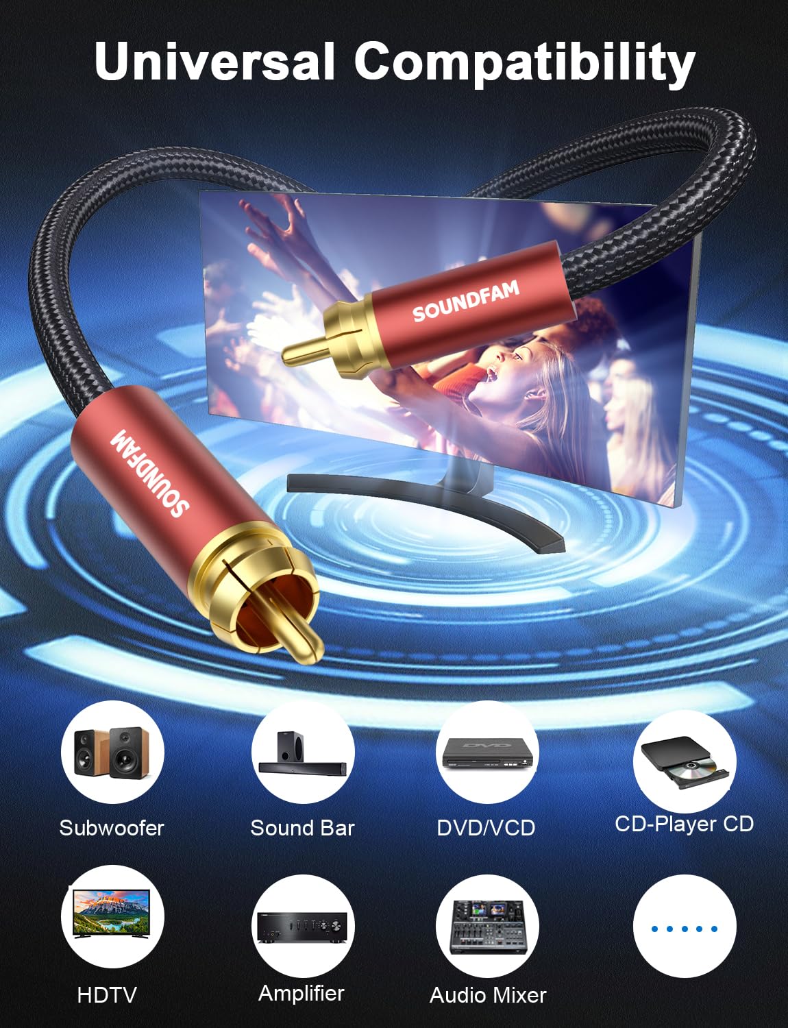 SOUNDFAM robust construction withstands daily use in home theater systems.