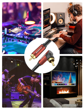 SOUNDFAM cable connected in a home theater setting delivering deep bass