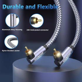SOUNDFAM Right-angle plug cable ideal for tight entertainment setups
