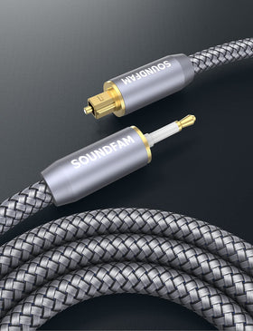 SOUNDFAM cable beside ruler showing 3ft (1m) length for tidy home setups