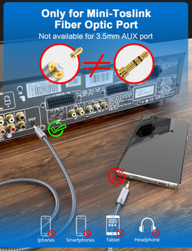 SOUNDFAM Toslink end detail with gold-plated contact for corrosion resistance
