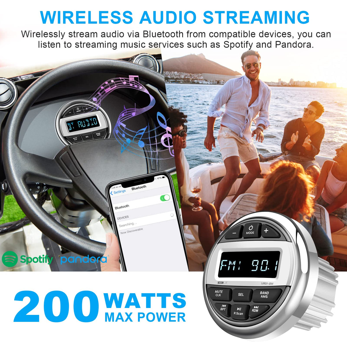 SOUNDKITS marine radio Bluetooth streaming for wireless music on board