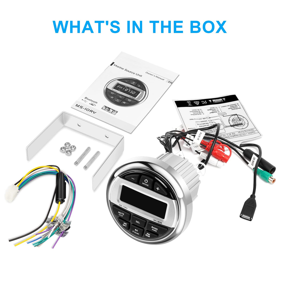 SOUNDKITS marine radio compact gauge design fits tight consoles