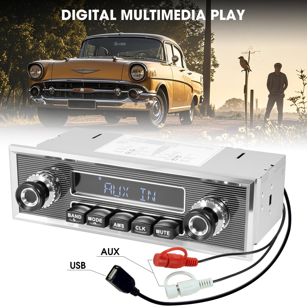 SOUNDKITS radio LCD display in bright sun remains readable and clear.