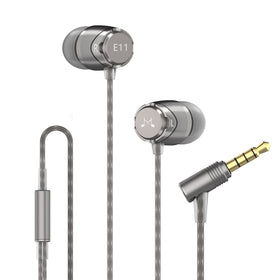 SoundMAGIC E11 front view showing earbuds and cable, highlighting elegant design
