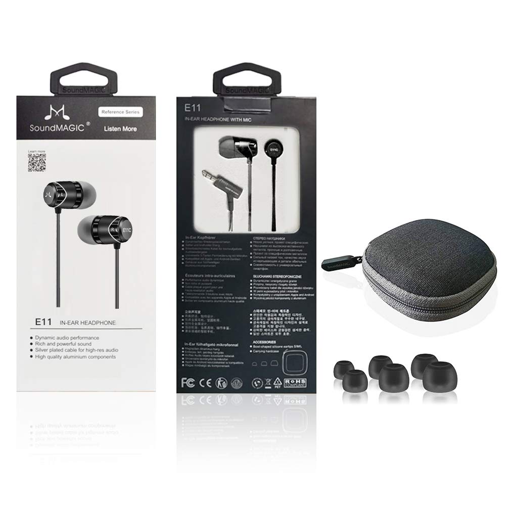 SoundMAGIC retail packaging and label displaying product branding and included accessories