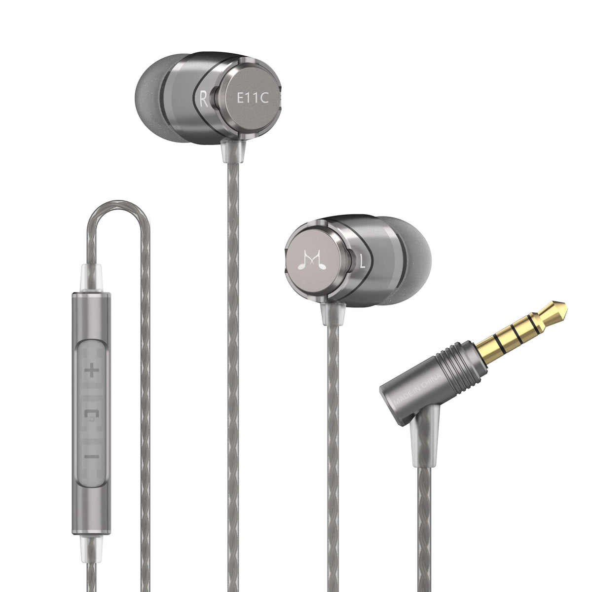 SoundMAGIC E11C front view showing gunmetal finish and refined look benefit clarity
