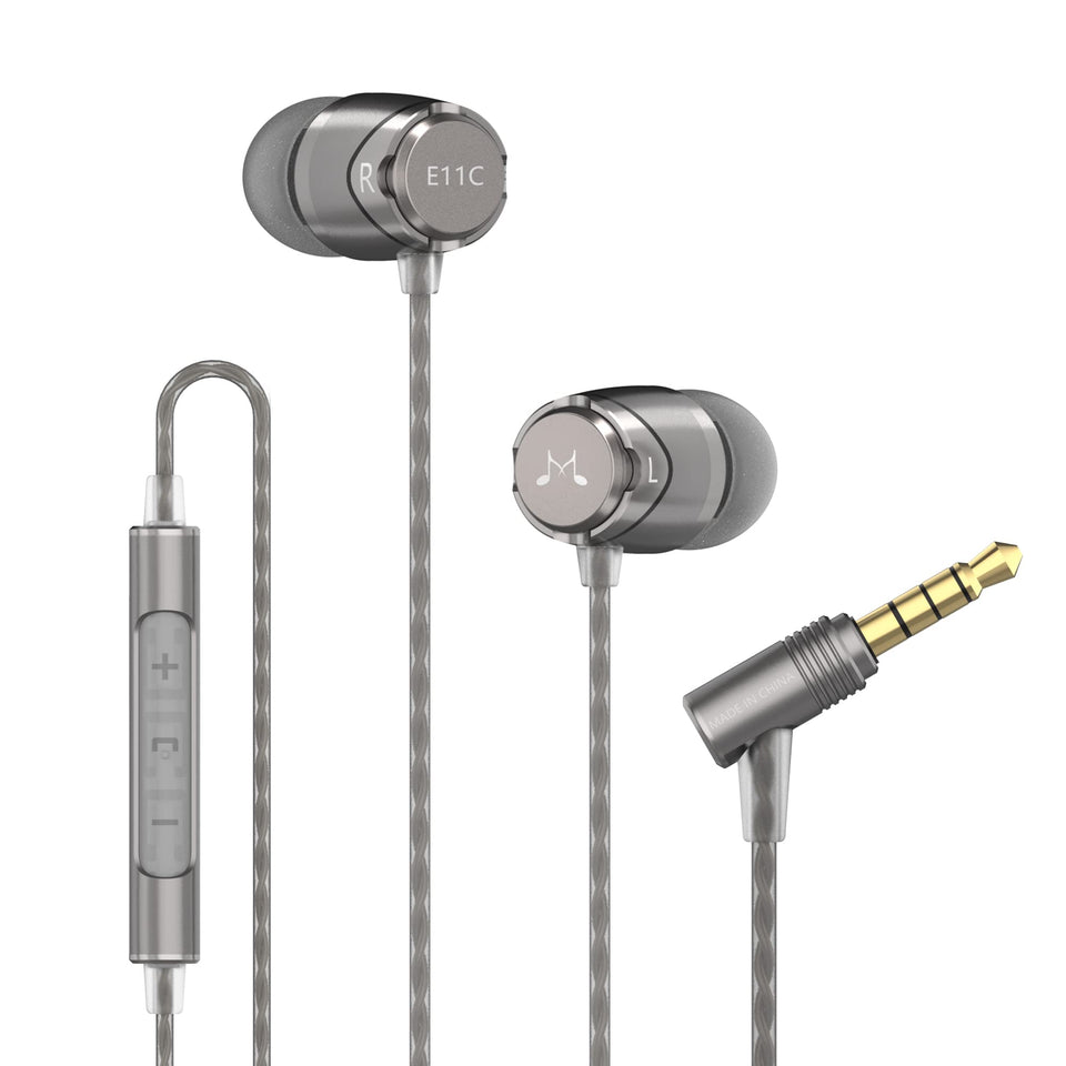 SoundMAGIC E11C front view showing gunmetal finish and refined look benefit clarity