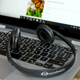 Soundnetic SNCCV black headphones match school devices and styles.