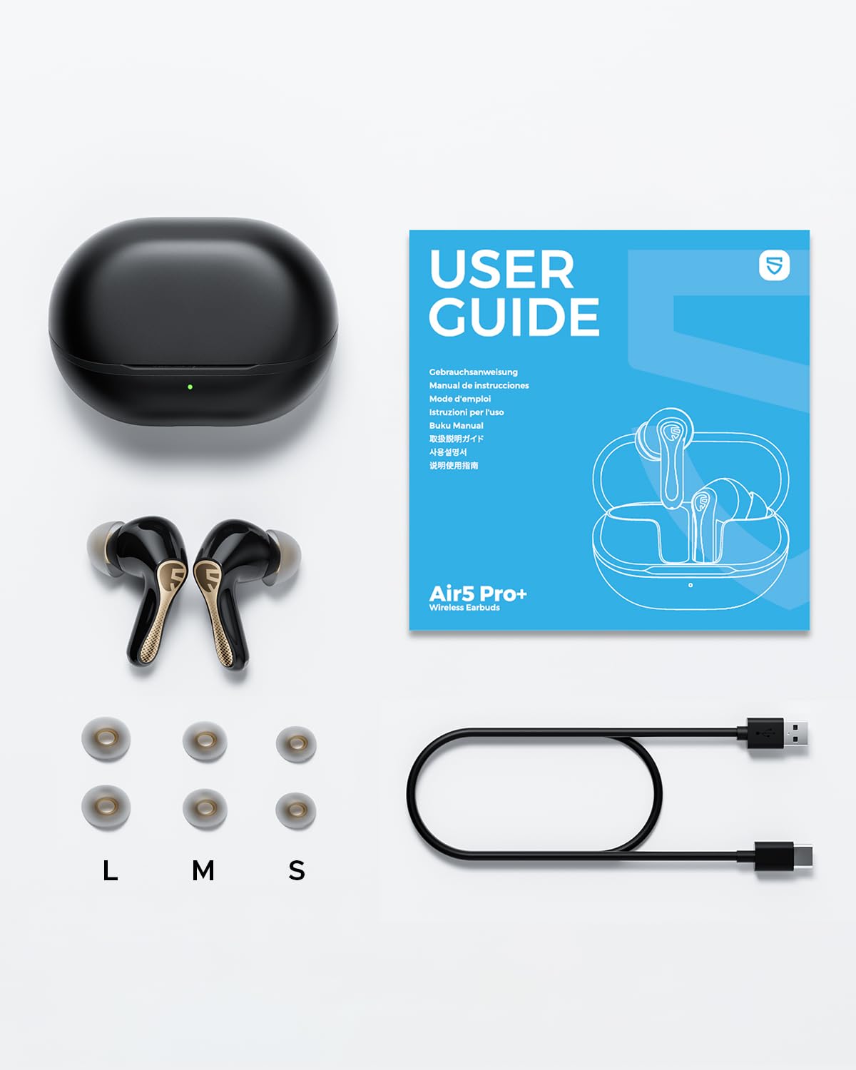 SoundPEATS Air5 Pro+ ergonomic tips show all-day comfort