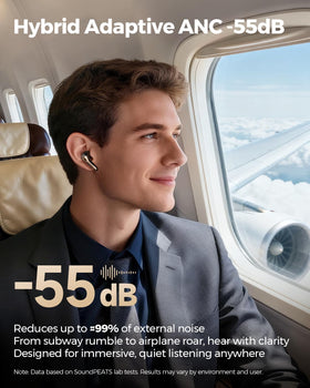 SoundPEATS Air5 Pro+ hybrid driver close-up balanced sound