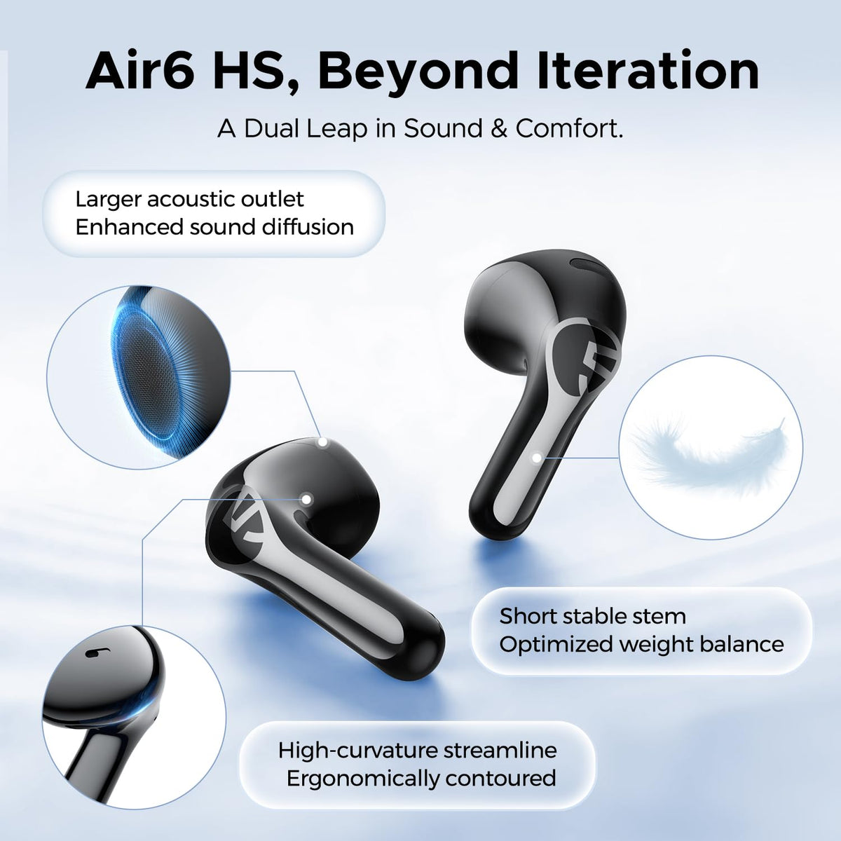 SoundPEATS Air6 HS Hi-Res certification badge close-up proving LDAC high-fidelity benefit