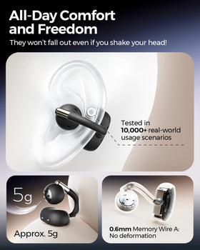 SoundPEATS Clip1 AutoSense detects wear for seamless playback