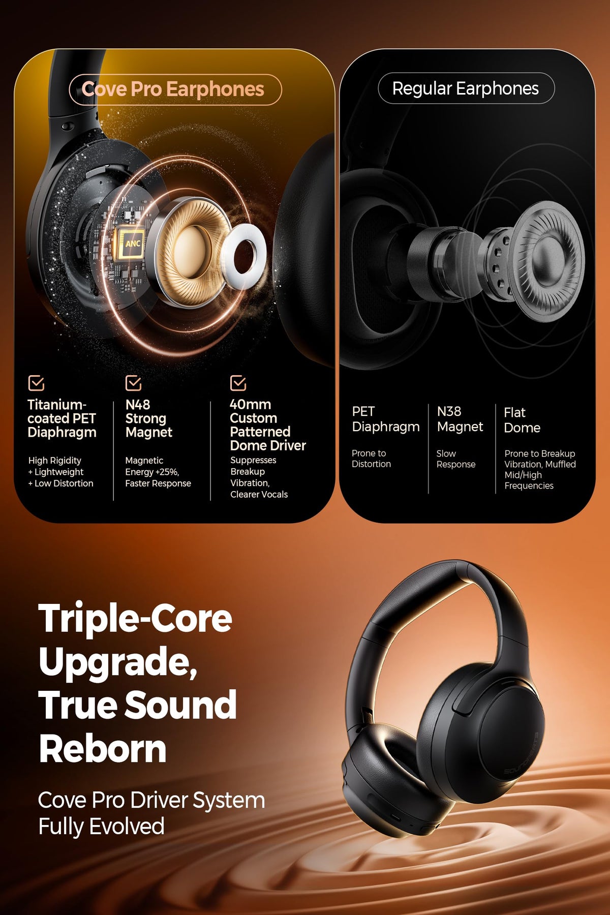 SoundPEATS Cove Pro Spatial Audio creates a wider immersive soundstage.