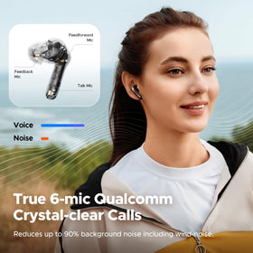 SoundPEATS Hi-Res adaptive ANC, quiet listening environment.