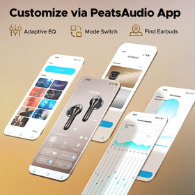 SoundPEATS Hi-Res multipoint connection diagram, seamless device switching.