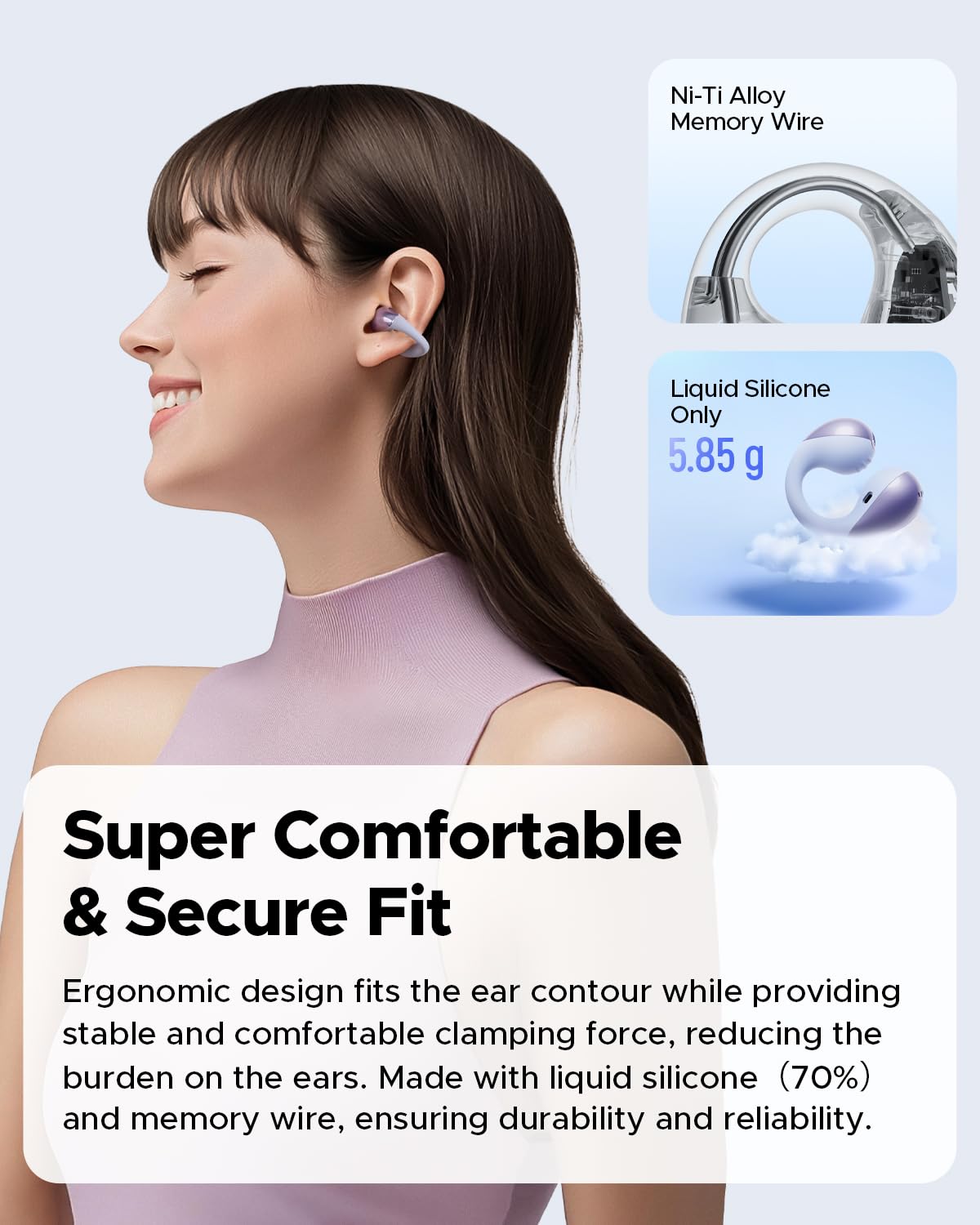 SoundPEATS close-up of silicone contact showing soft comfort