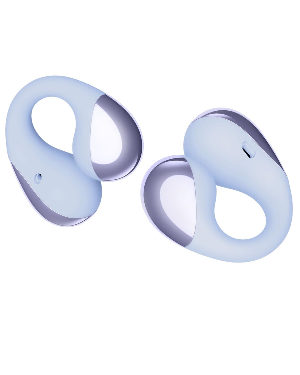 SoundPEATS front packaging showing purple earbuds and benefits