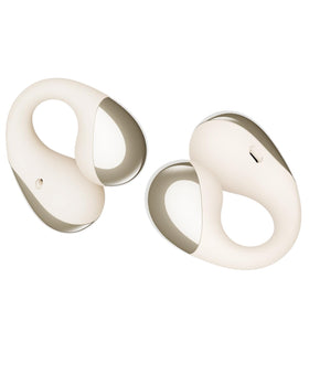 SoundPEATS front view showing compact beige earbuds and clean design benefit easy handling