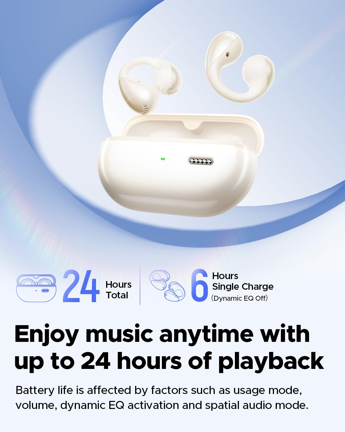 SoundPEATS earbuds in hand for size scale showing lightweight design and portability benefit