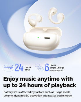 SoundPEATS earbuds in hand for size scale showing lightweight design and portability benefit