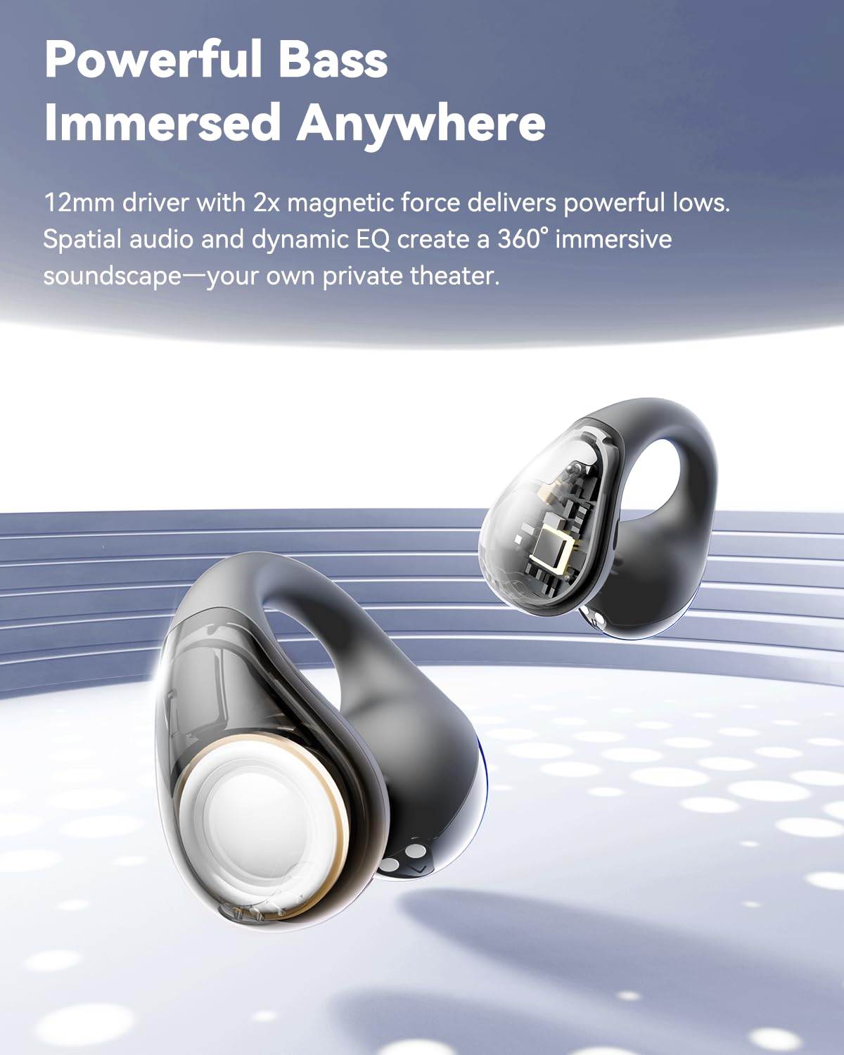 soundpeats PearlClip Pro on athlete demonstrating ipx5 sweat resistance