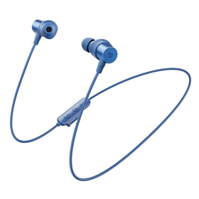 SoundPEATS Q40HD front view showing blue neckband and controls, clear design benefit
