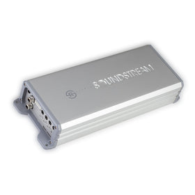 Soundstream RSM1.4000D front view demonstrates compact monoblock design for tight installs.