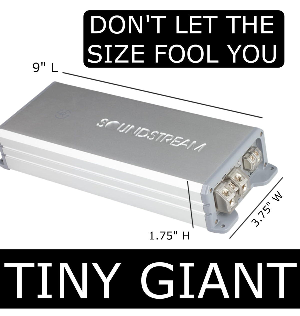Soundstream RSM1.4000D RCA inputs offer flexible signal sources.