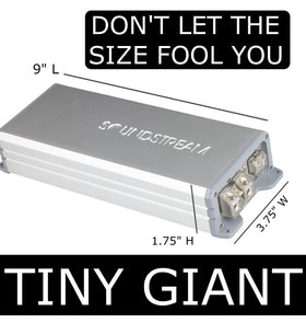 Soundstream RSM1.4000D RCA inputs offer flexible signal sources.