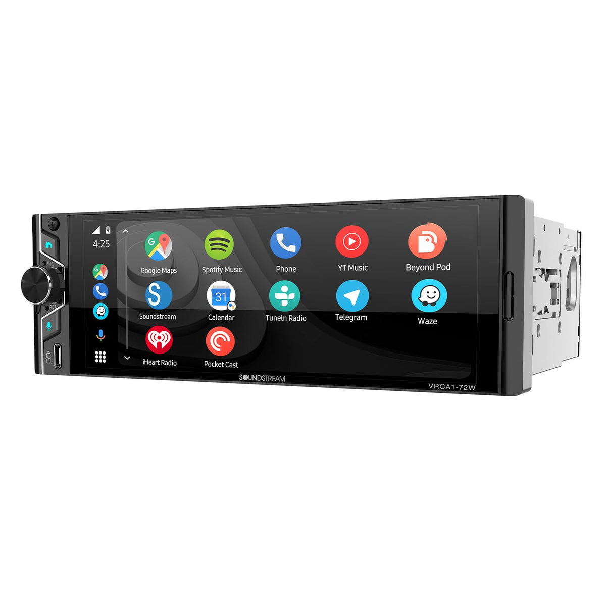 Soundstream VRCA1-72W mirror link shows phone on the dash display