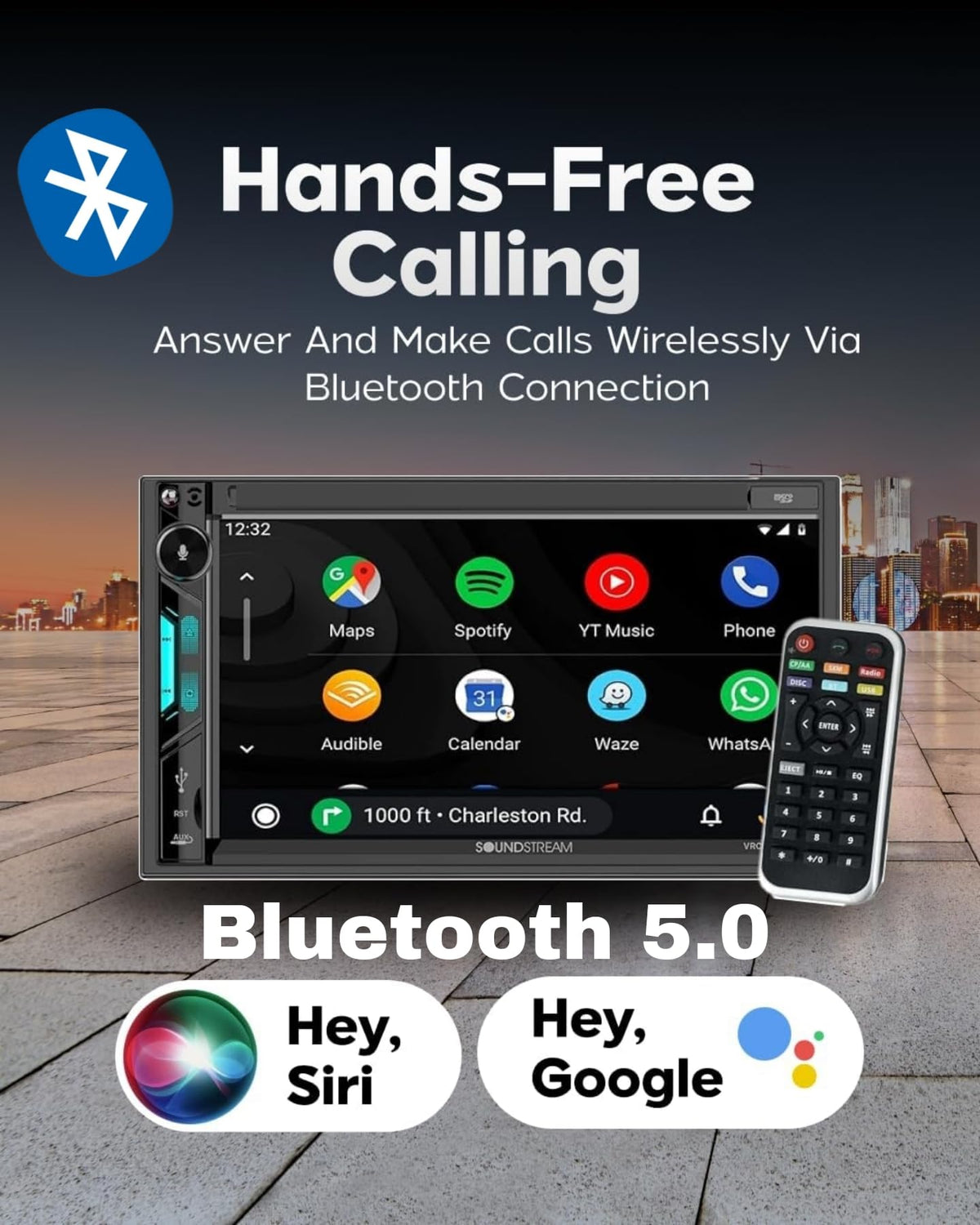 Soundstream VRCPAA-7DR Bluetooth hands-free calling and wireless music streaming.