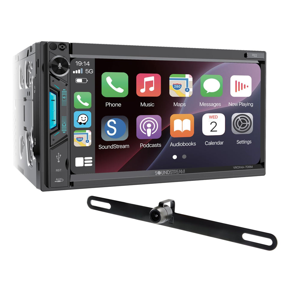 Soundstream VRCPAA-7DRM dashboard display for clear media control during drives