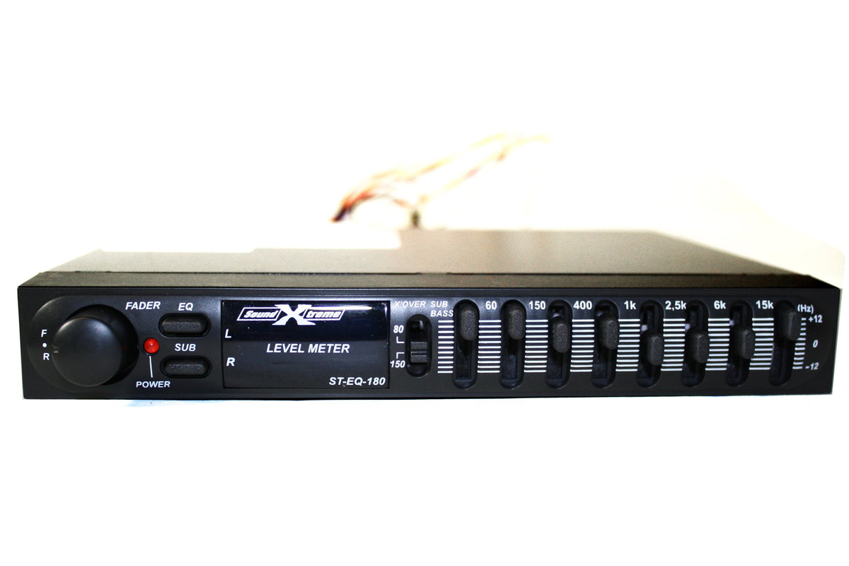 SoundXtreme angled top showing all seven bands and fader for quick adjustments