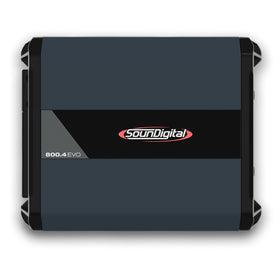 SounDigital 800.4 EVO four-channel amp front view enhances car audio clarity