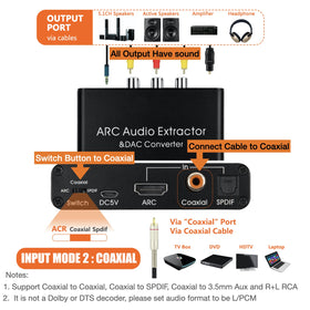 Southsky spdif to coaxial converter supports Toslink/Optical to coaxial and RCA.