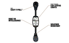 Southwire black campground power safety unit complements outdoor setups with protection.