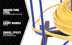 Southwire MH8110 supports 1000-foot reels for long runs.
