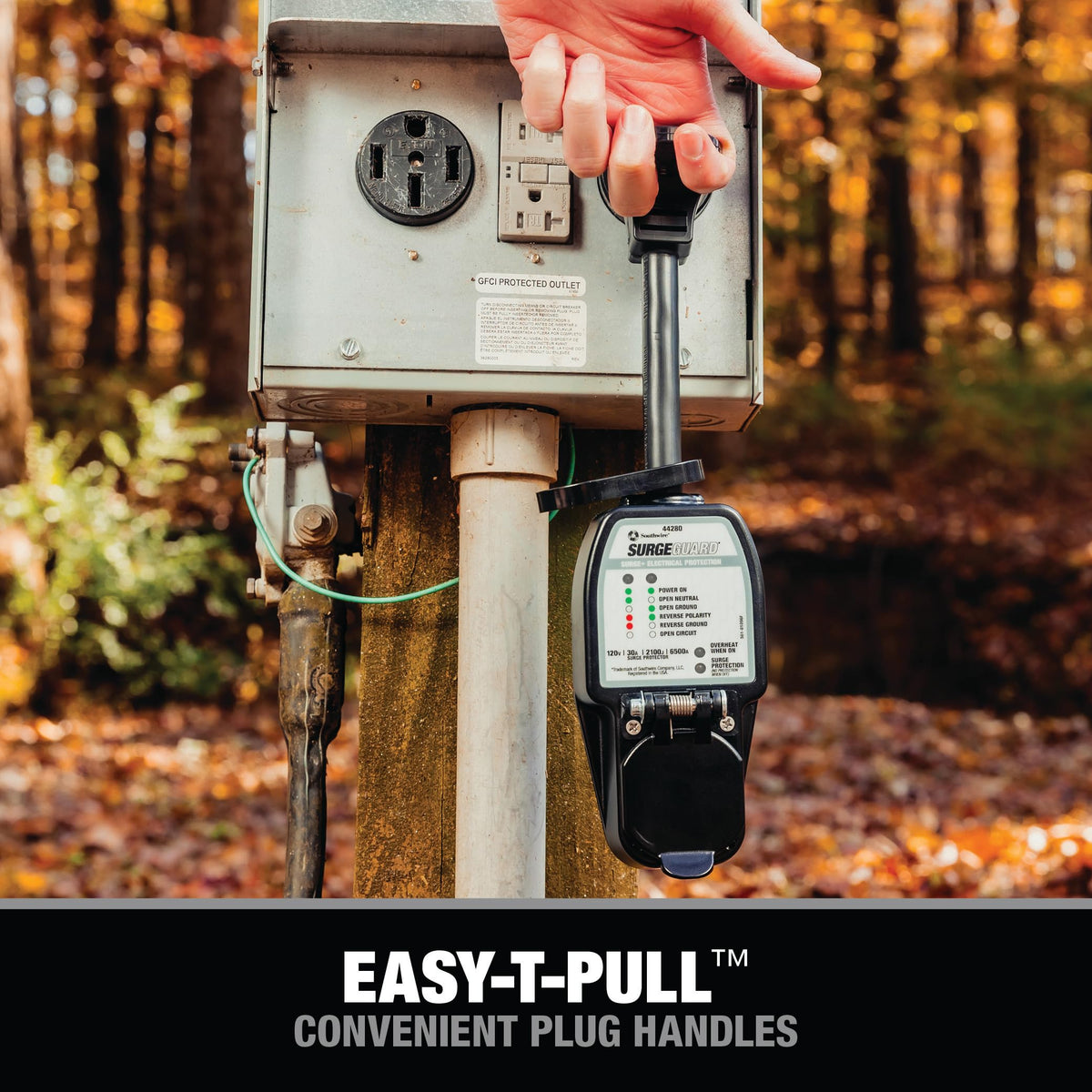 Southwire Surge Guard anti-theft lock ring secures the cord.