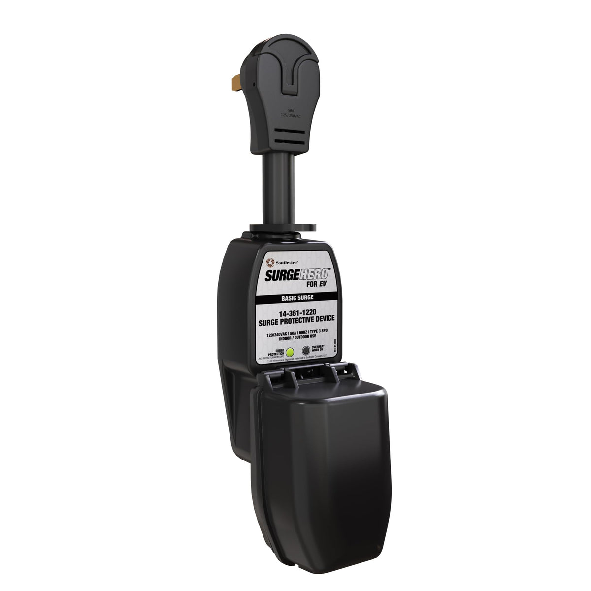 Southwire SurgeHero outdoor EV surge protector protects Level 2 charging in harsh weather.