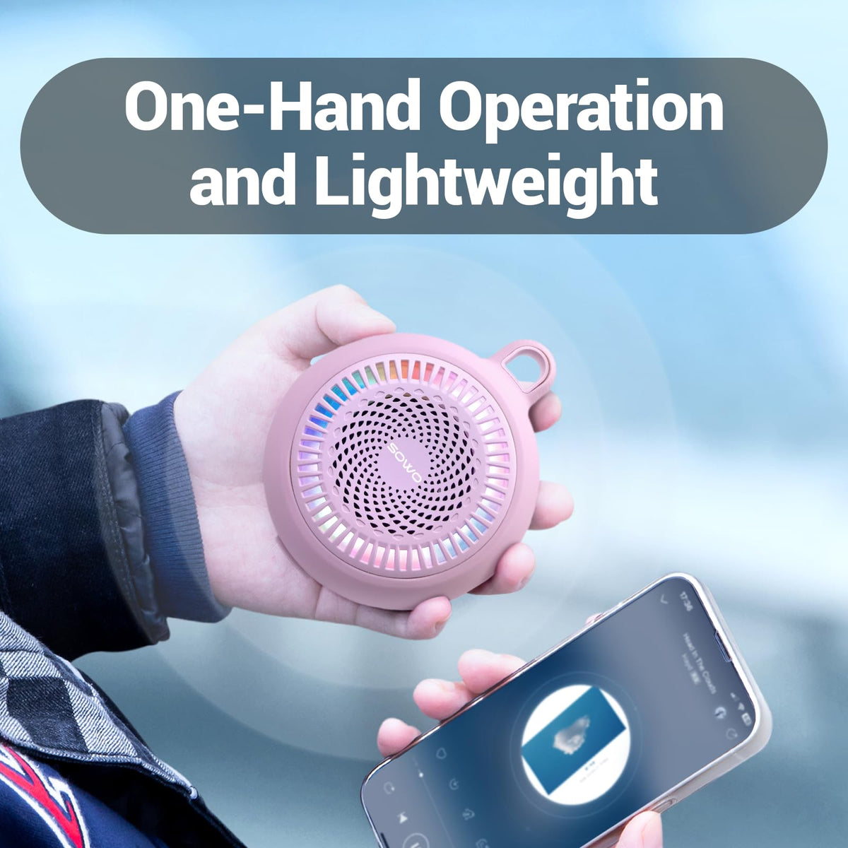 SOWO compact speaker with 1500 mAh battery providing long playback