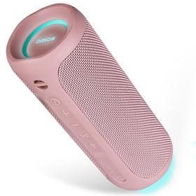 SOWO front view showing speaker grille and pink finish, clear playback benefit