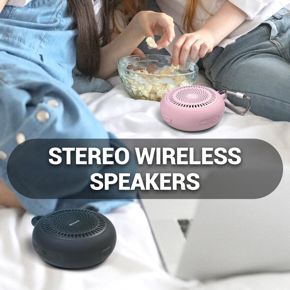SOWO portable speaker with vibrant RGB LED lighting for ambience