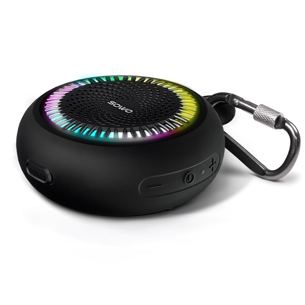 SOWO Shower Speaker with clip attachment for secure placement and hands-free listening