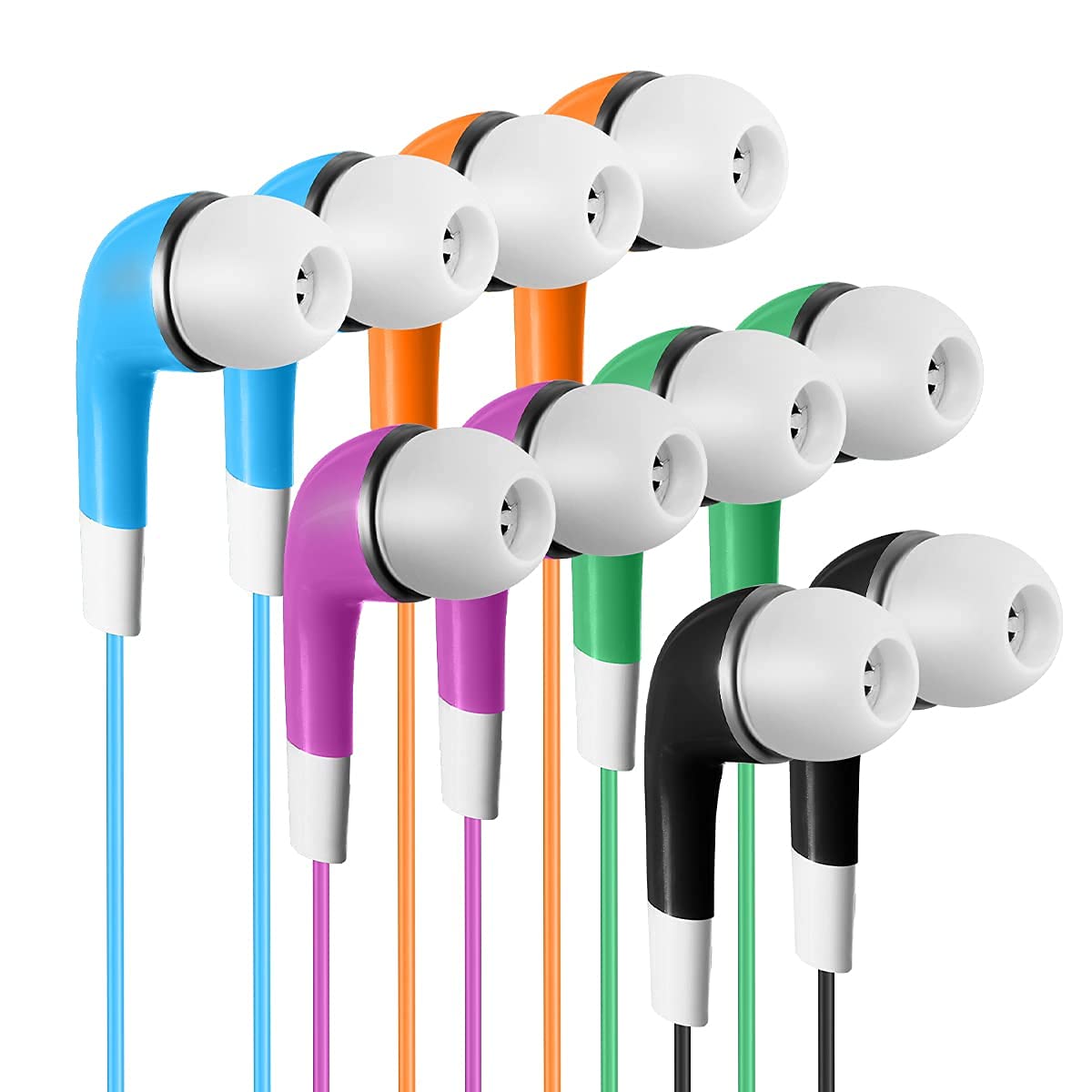 SP SOUNDPRETTY front packaging showing 100 individually bagged earbuds and retail box, simplifies distribution