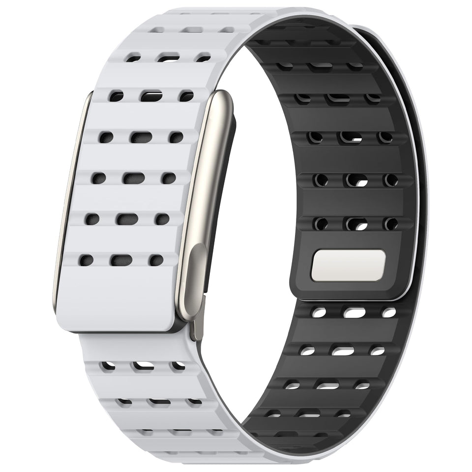 Spapoy Magnetic Sport Band for Whoop 5.0 One closeup showing secure fit for workouts