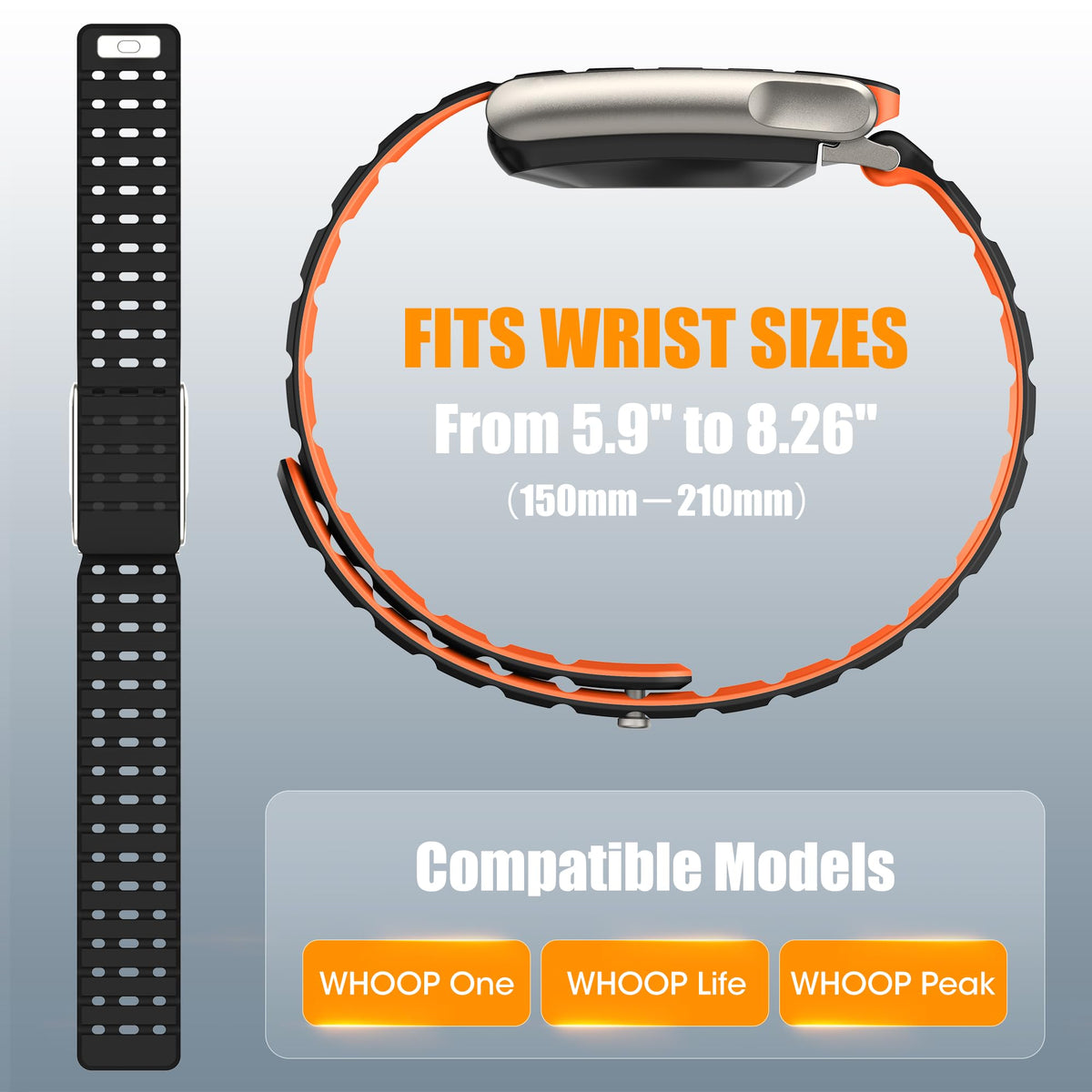 Spapoy Magnetic Sport Band for Whoop 5.0 Peak closure ensures reliable fit for active days.