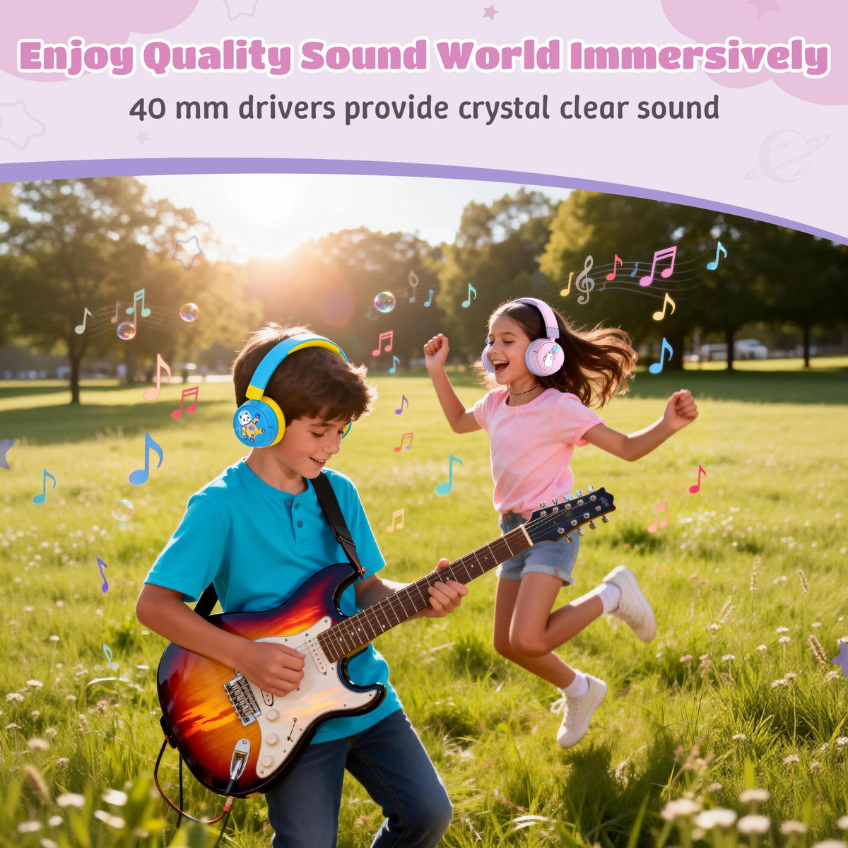 Sparks Plus Kids Headphones long battery life up to 60 hours